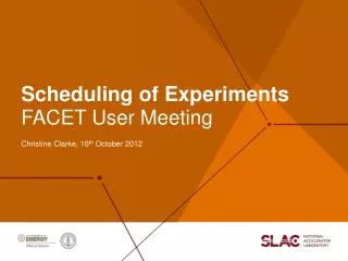 Scheduling of Experiments