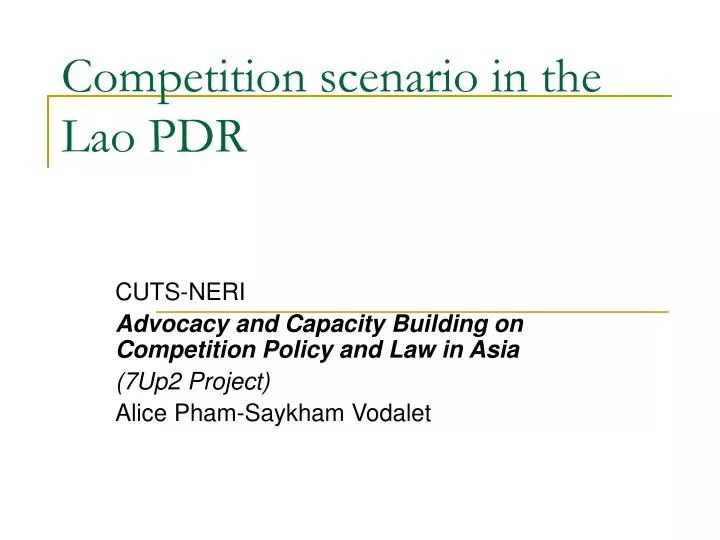 competition scenario in the lao pdr