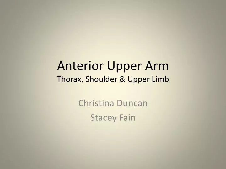 anterior upper arm thorax shoulder upper limb