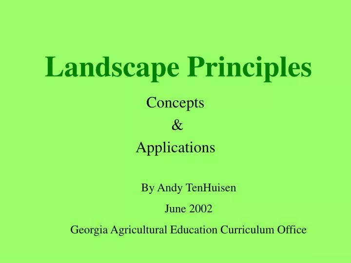 landscape principles