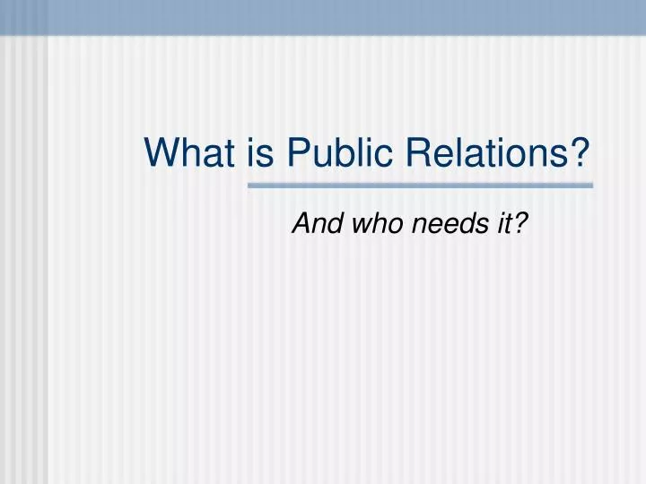 what is public relations