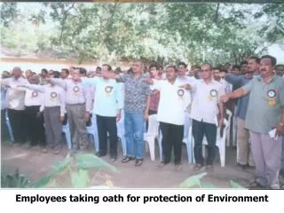 Employees taking oath for protection of Environment