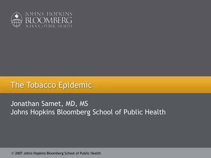 the tobacco epidemic