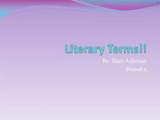 literary terms