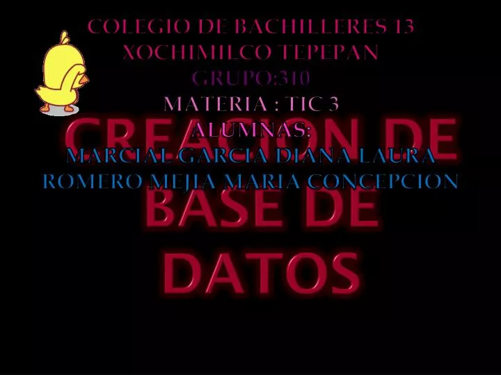 creacion de base de datos