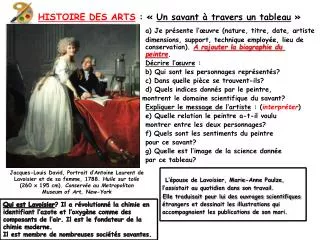 histoire des arts un savant travers un tableau