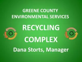 GREENE COUNTY ENVIRONMENTAL SERVICES