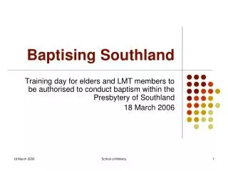 Baptising Southland