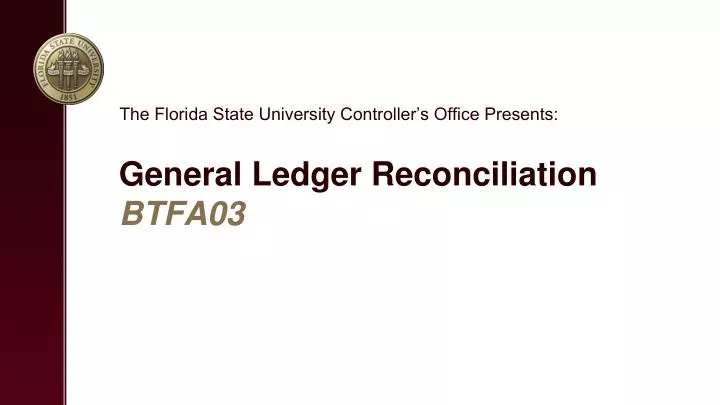 general ledger reconciliation btfa03