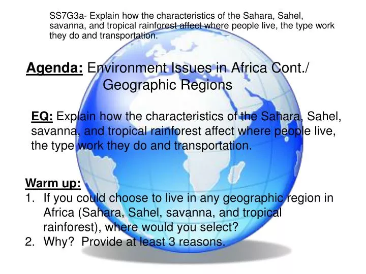 agenda environment issues in africa cont geographic regions