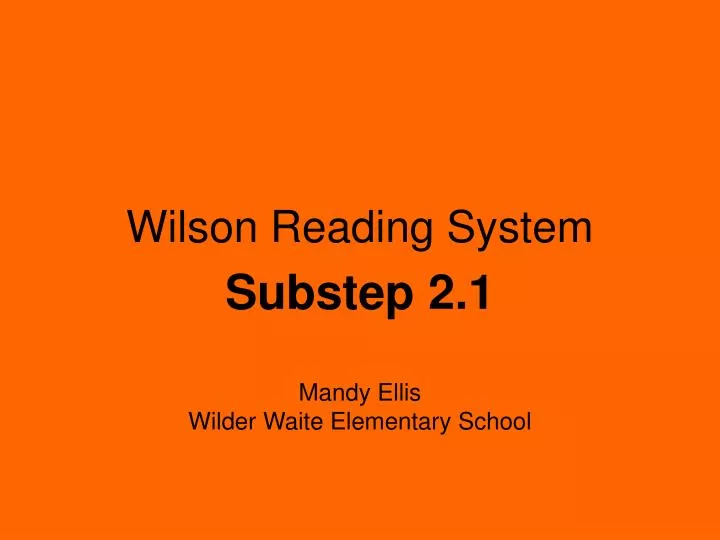 wilson reading system
