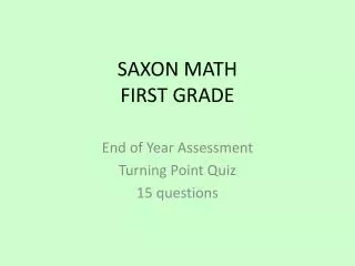 saxon math first grade