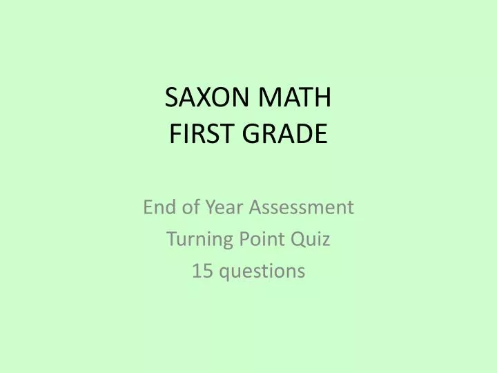 saxon math first grade