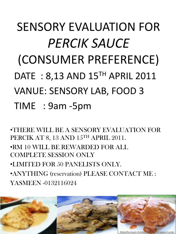 sensory evaluation for percik sauce consumer preference