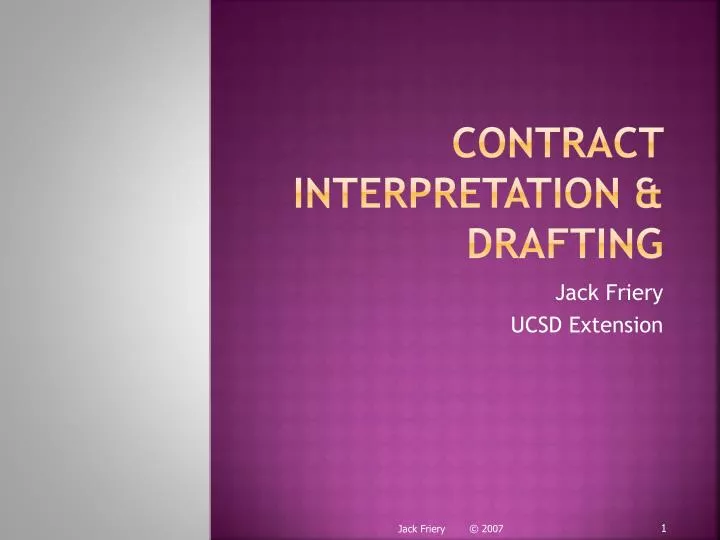 contract interpretation drafting