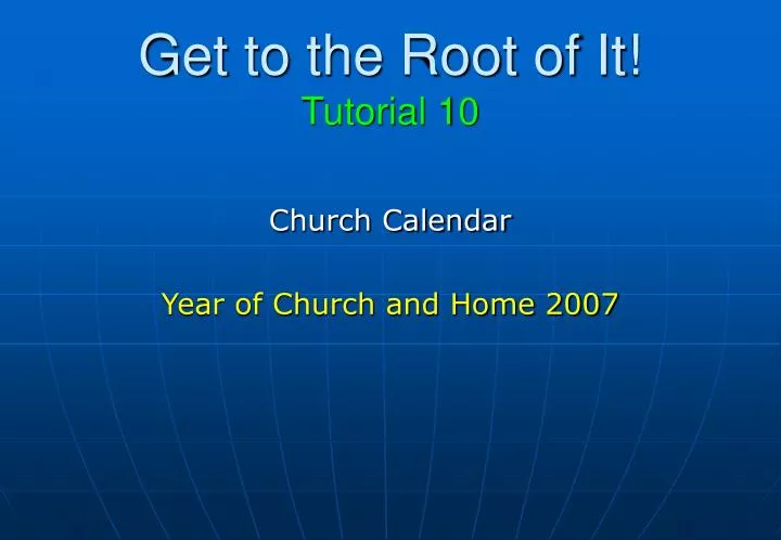 church calendar year of church and home 2007