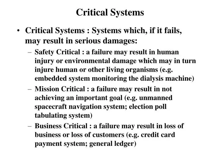 critical systems