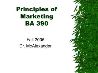 Principles of Marketing BA 390