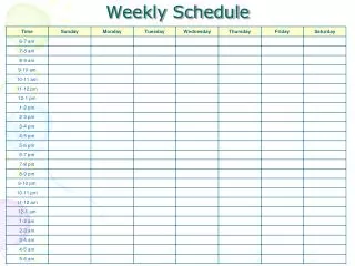 weekly schedule