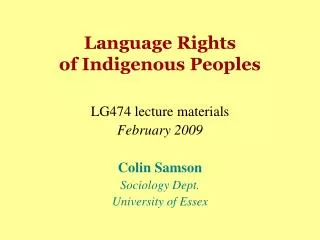 language rights of indigenous peoples