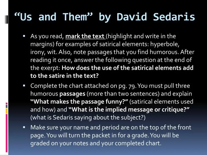 us and them by david sedaris