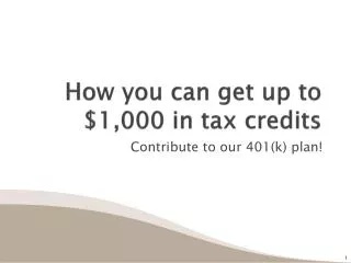 How you can get up to $1,000 in tax credits