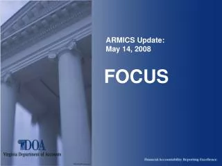 ARMICS Update: May 14, 2008