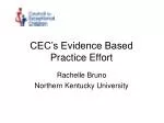 CEC’s Evidence Based Practice Effort - slide 1