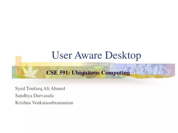 user aware desktop