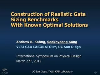 Construction of Realistic Gate Sizing Benchmarks With Known Optimal Solutions