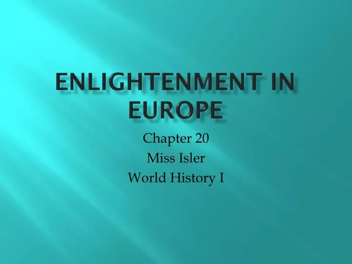 enlightenment in europe