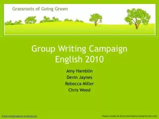 Group Writing Campaign English 2010