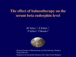 The effect of balneotherapy on the serum beta endorphin level