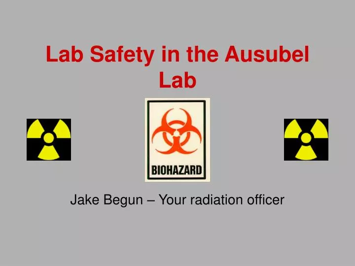 lab safety in the ausubel lab
