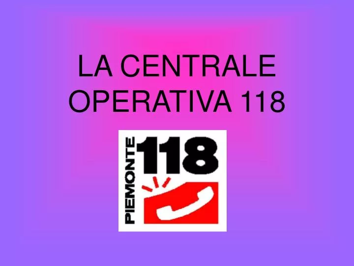 la centrale operativa 118