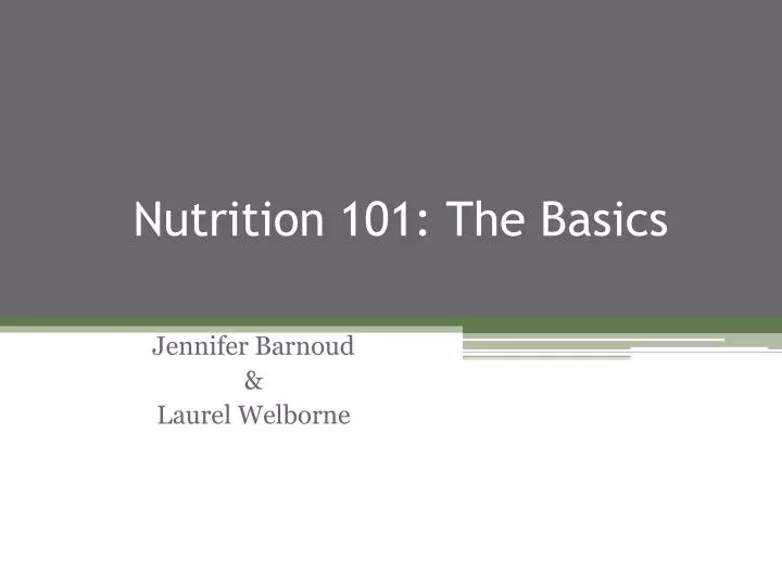 nutrition 101 the basics