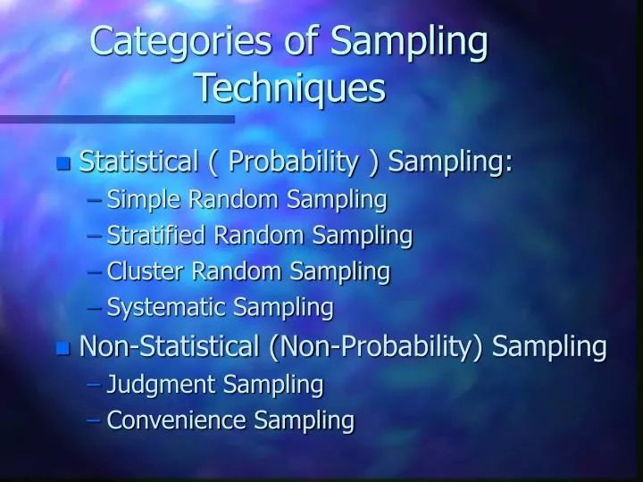 categories of sampling techniques
