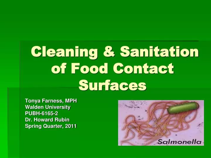 cleaning sanitation of food contact surfaces