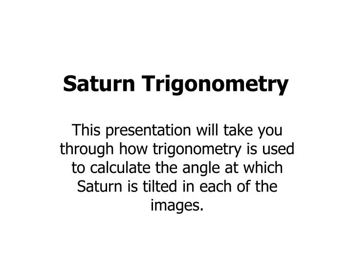 saturn trigonometry