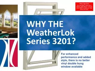 WHY THE WeatherLok Series 3201?