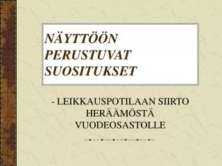 n ytt n perustuvat suositukset