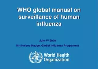 WHO global manual on surveillance of human influenza