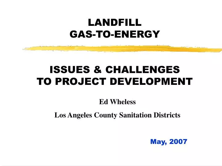 landfill gas to energy issues challenges to project development