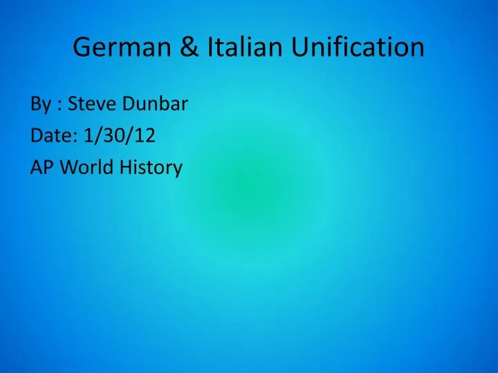 german italian unification