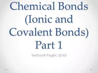 chemical bonds ionic and covalent bonds part 1