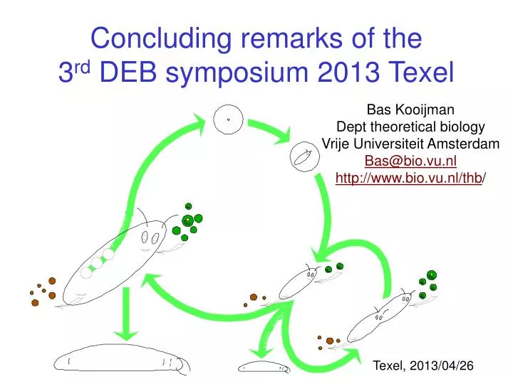 concluding remarks of the 3 rd deb symposium 2013 texel