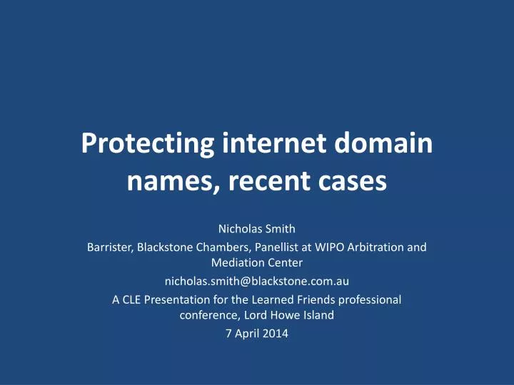 protecting internet domain names recent cases
