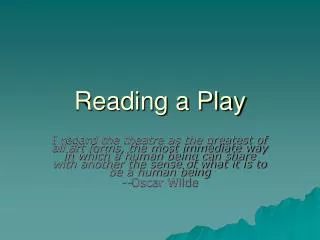 Reading a Play