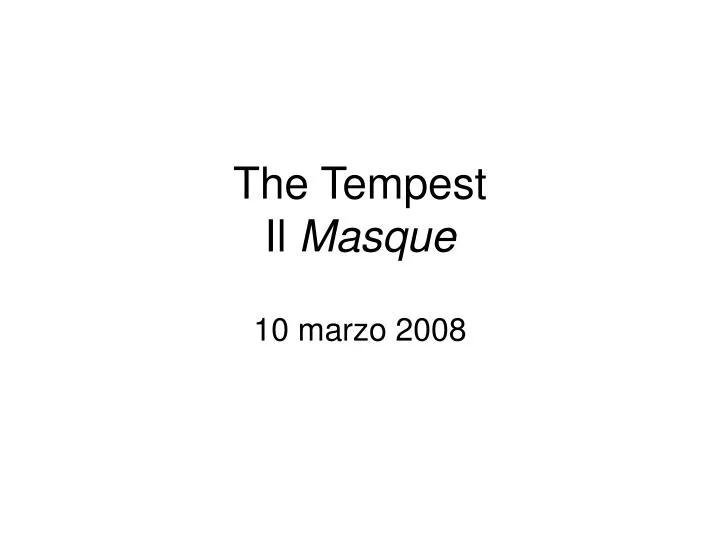 the tempest il masque