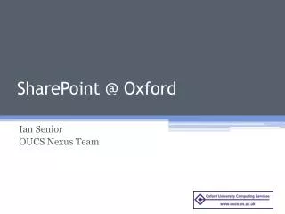 SharePoint @ Oxford